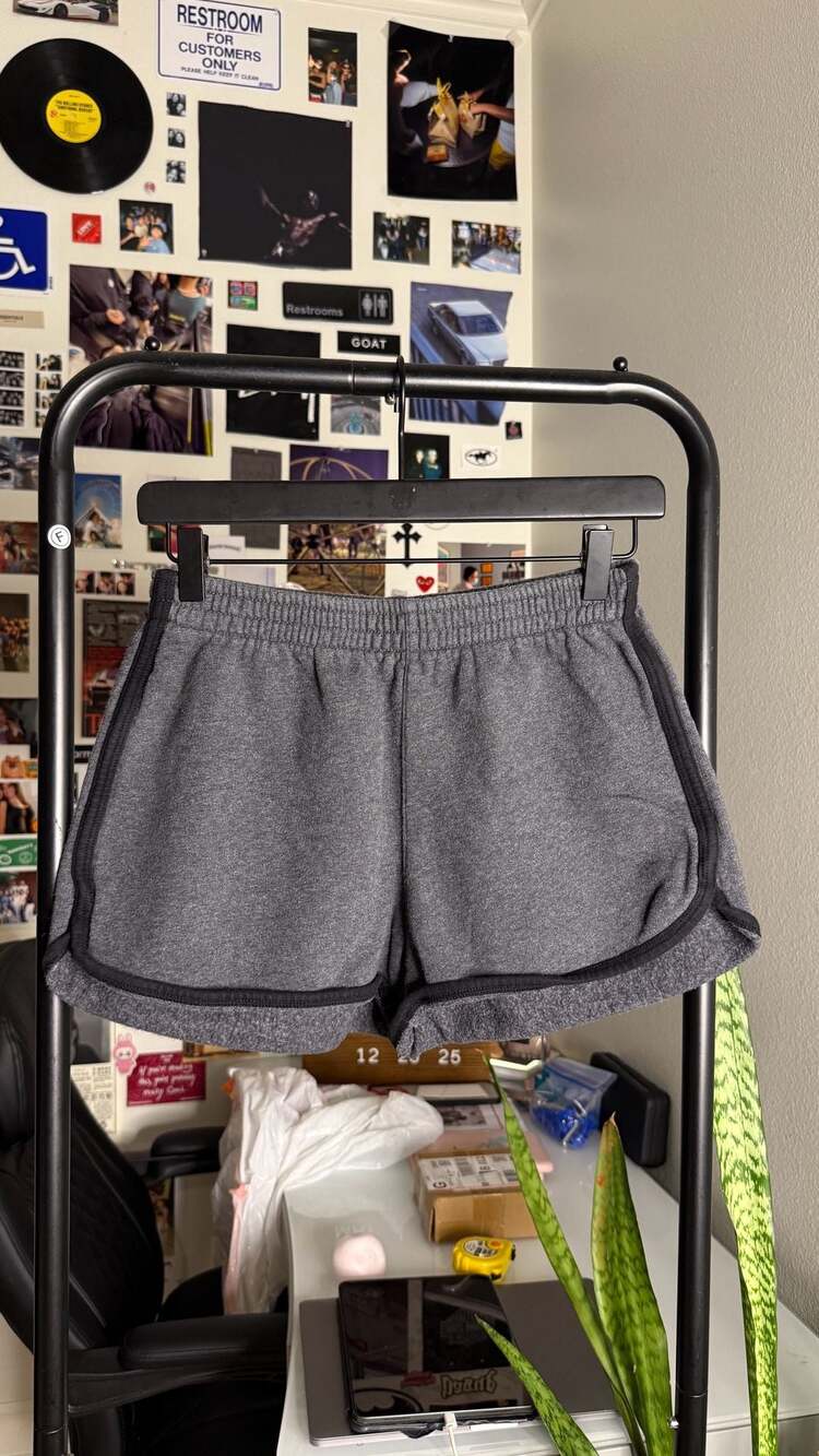 Brandy Melville Dark Heather Grey Sweat Shorts with Black Trim